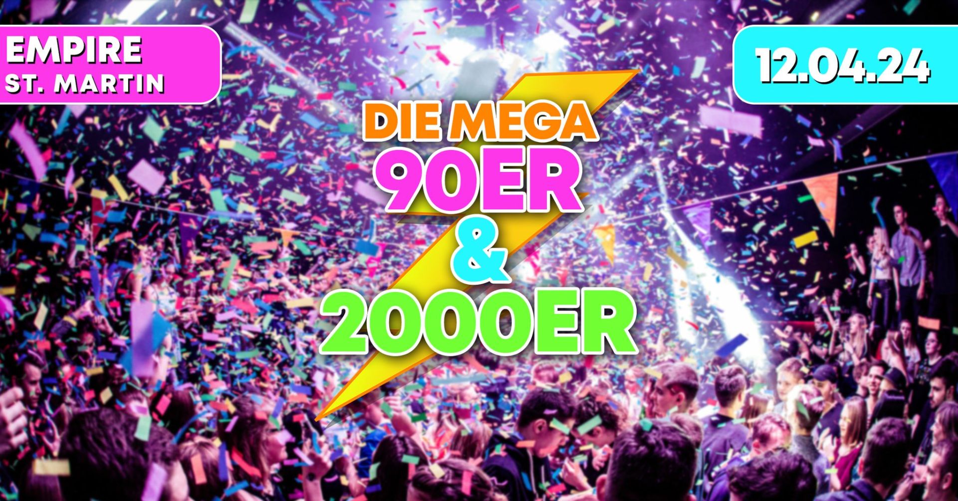 MEGA 90er & 2000er Party auf 3 Floors | FR 12.04